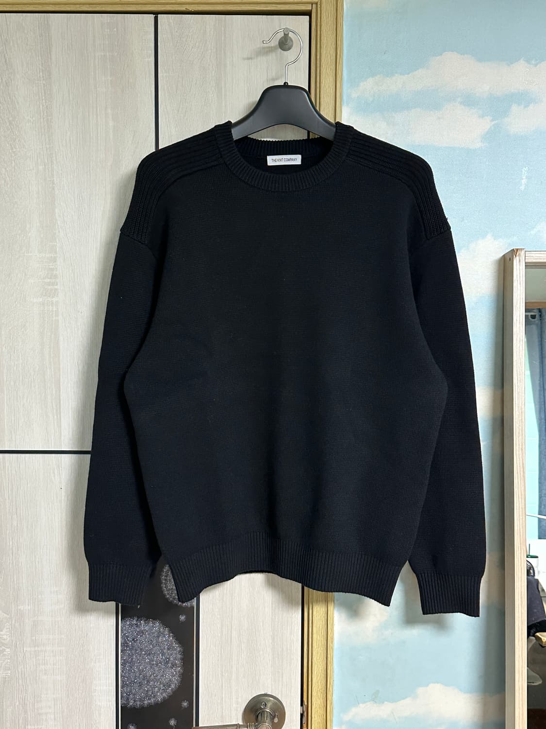 (L) 더니트컴퍼니X스토커즈 엘보우패치 니트 블랙 상품이미지2