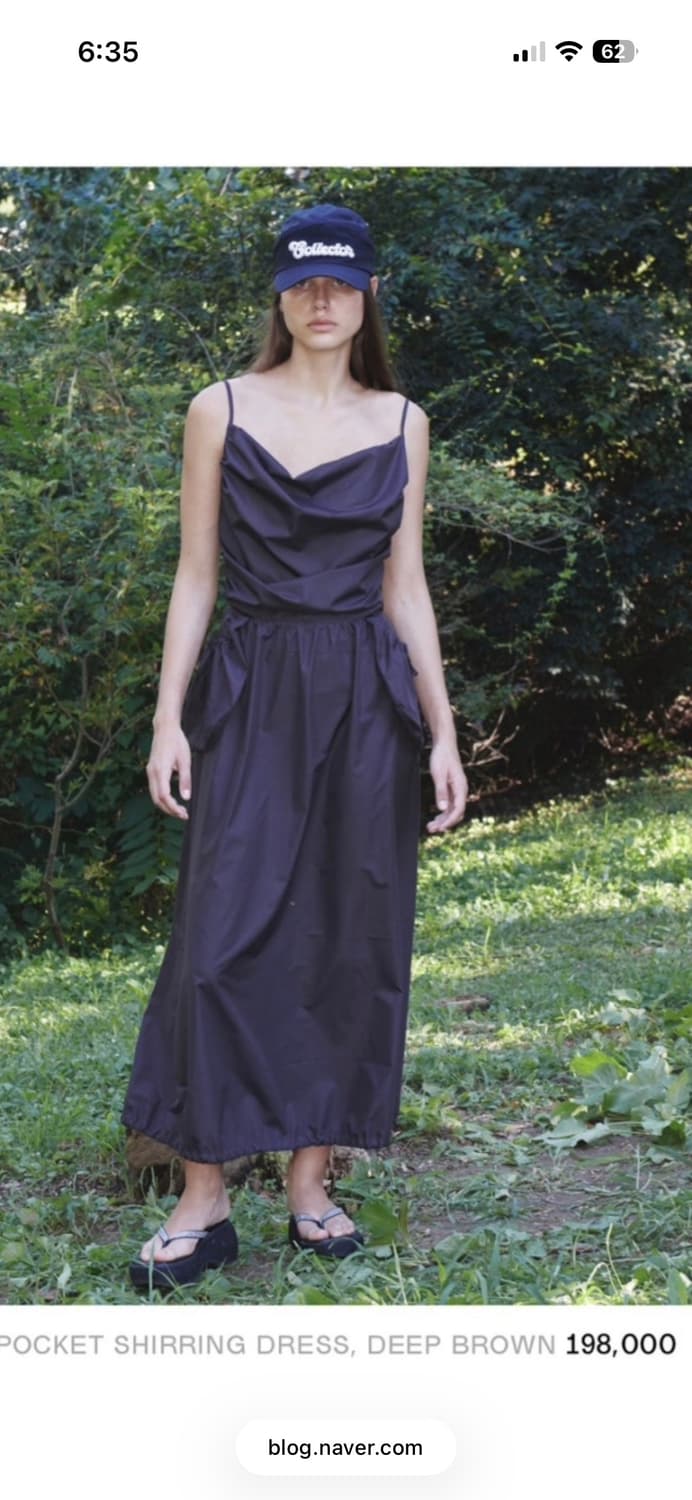 더 오픈 프로덕트 패치 포켓 셔링 드레스 딥 브라운 상품이미지3
