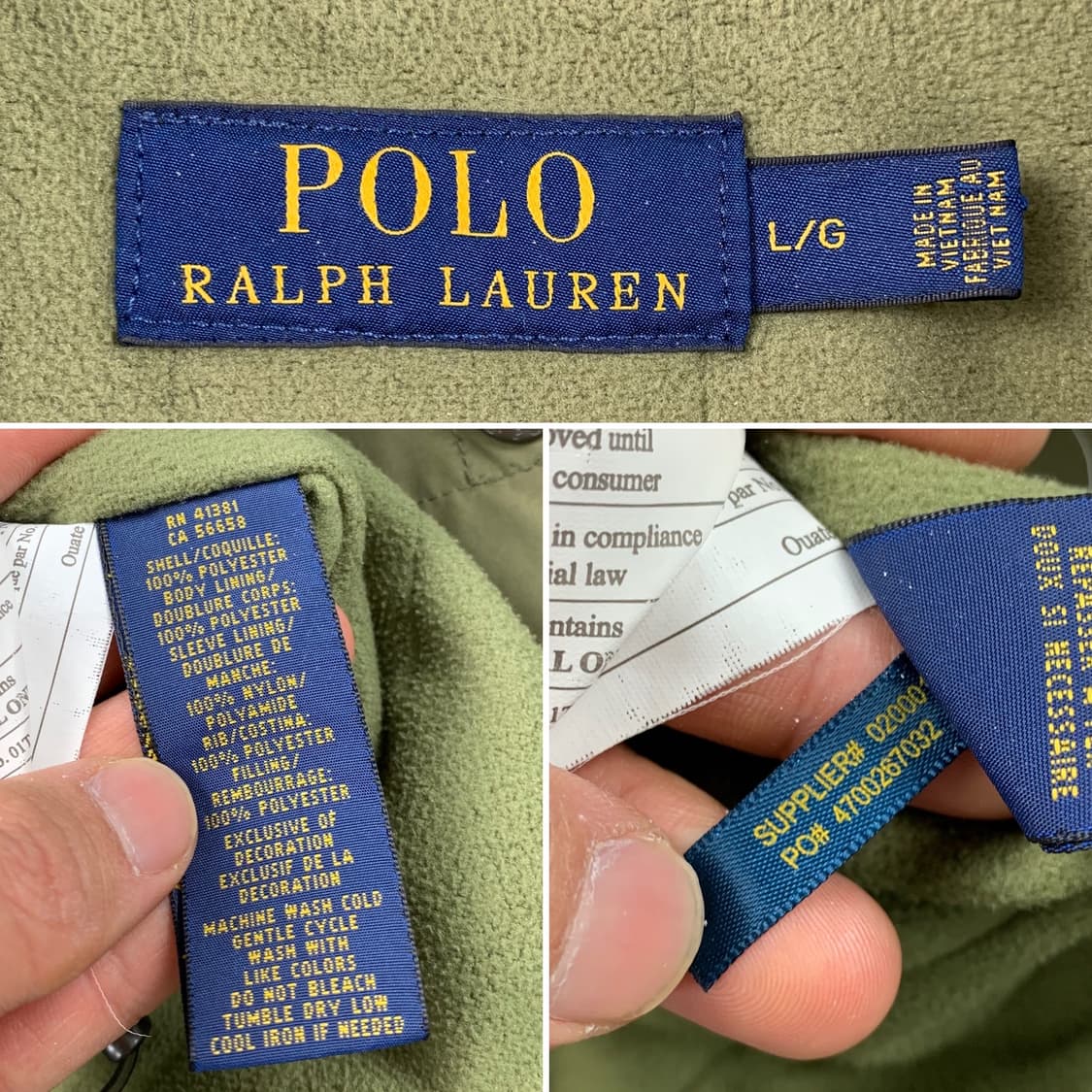 폴로 랄프로렌 포니로고 폴리쉘 페리 자켓 올리브 상품이미지7