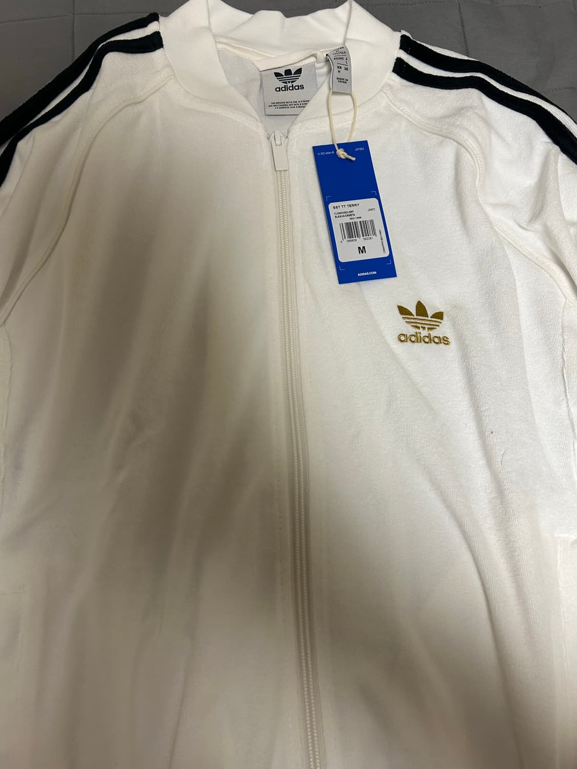 아디다스 화이트 져지 트랙탑 집업 M (새상품) 상품이미지3