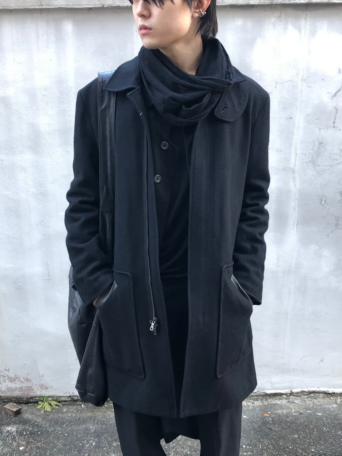 아르마니 익스체인지 하이넥 레더 카라 맥코트 상품이미지1