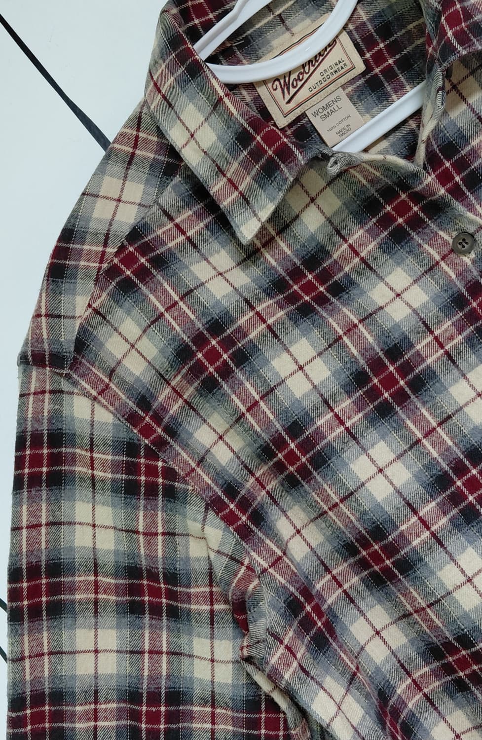 [S~M] Woolrich 우먼스 라이트 오트밀 타탄 체크 플라넬 셔츠 상품이미지3