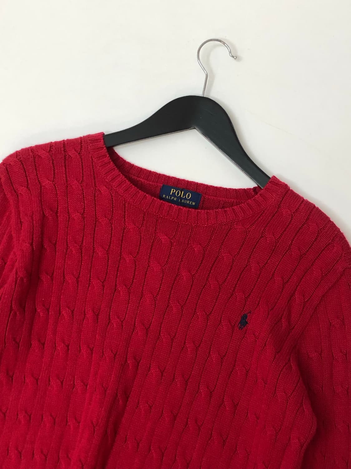 Polo 폴로 랄프로렌 레드 케이블 니트   상품이미지1