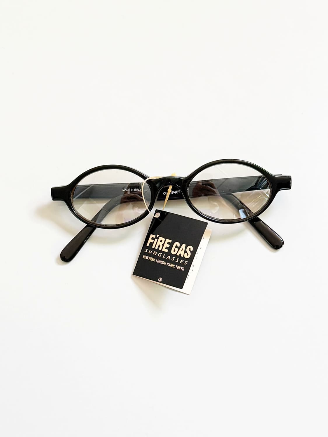 90s FIRE GAS 블랙 오벌 뿔테 투명 틴트 빈티지 선글라스 상품이미지2