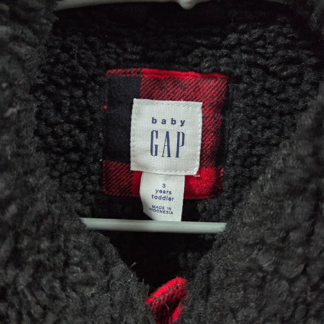 갭 베이비 체크 쉐르파 자켓 3Y 상품이미지2