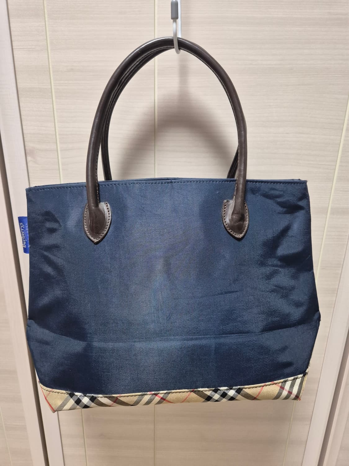 (정품) 버버리 블루라벨 토트백 네이비 체크 만두백 상품이미지2