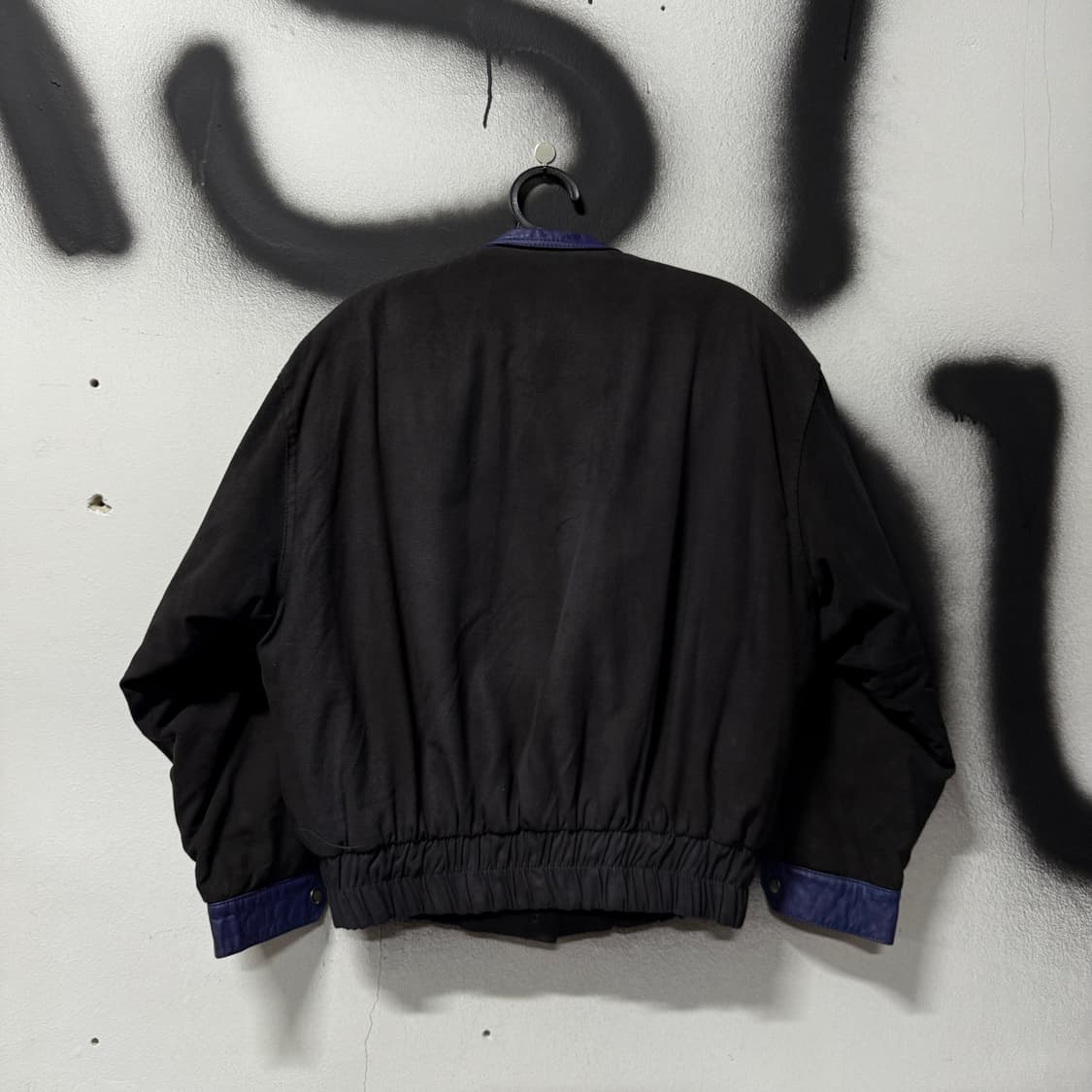 VTG 빈티지 소가죽 패치워크 배색 바시티 봄버 자켓 상품이미지2