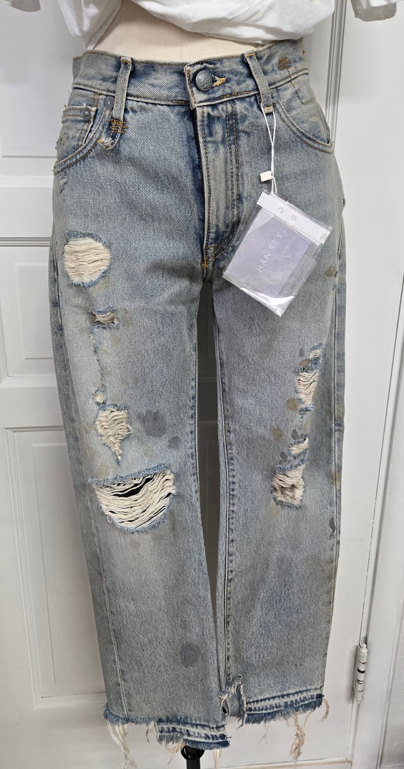 새상품)R13알써틴 bowie 디스트로이트 페인트 데님팬츠 상품이미지2