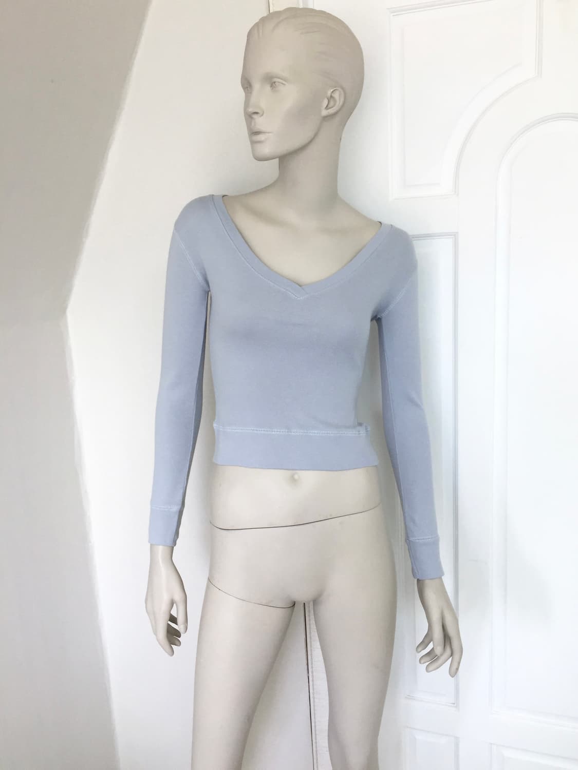 Back Lettering Slim Blue Top 상품이미지4