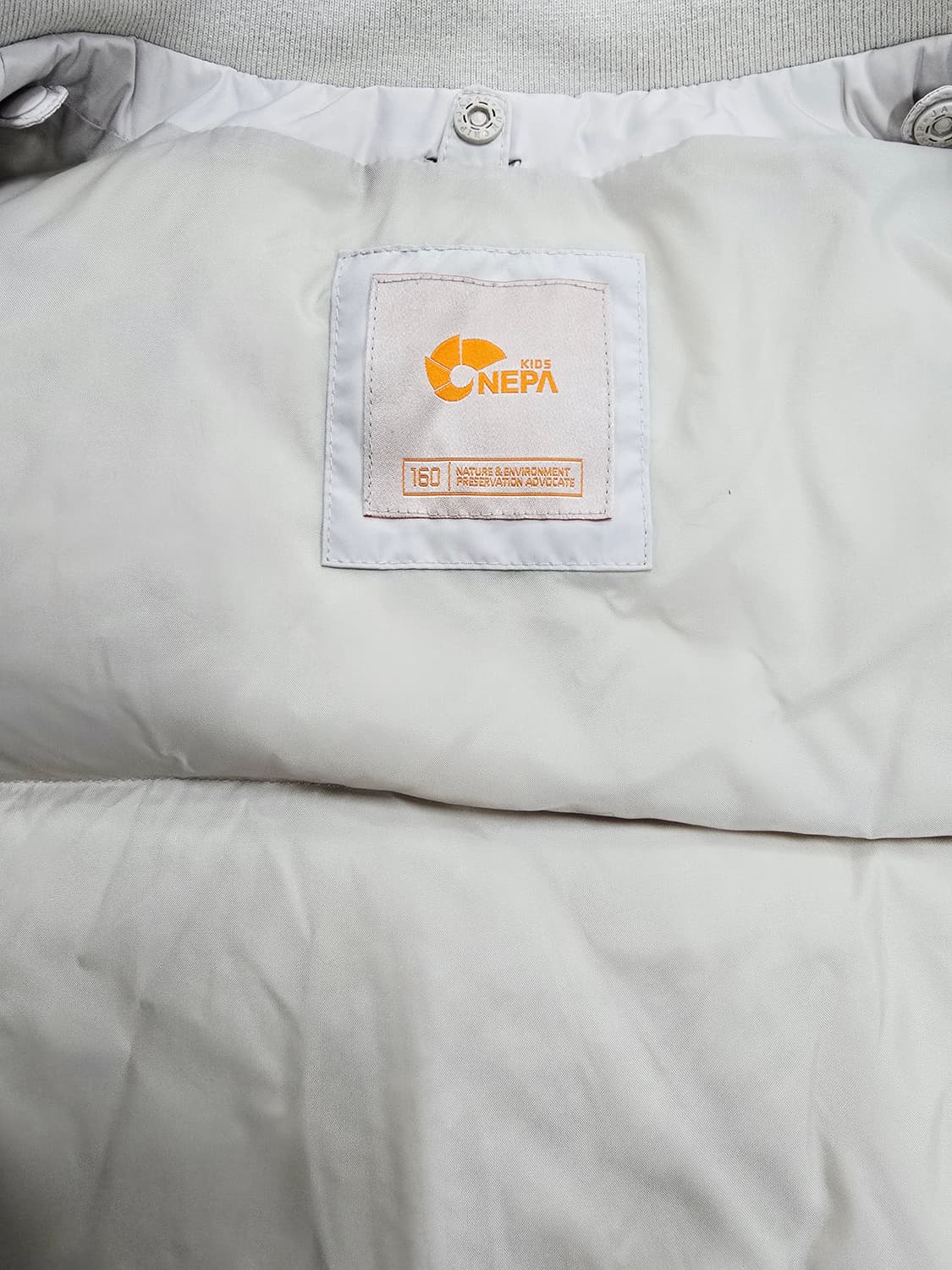 네파키즈 패딩 아이보리 봄버 스타일160 상품이미지8