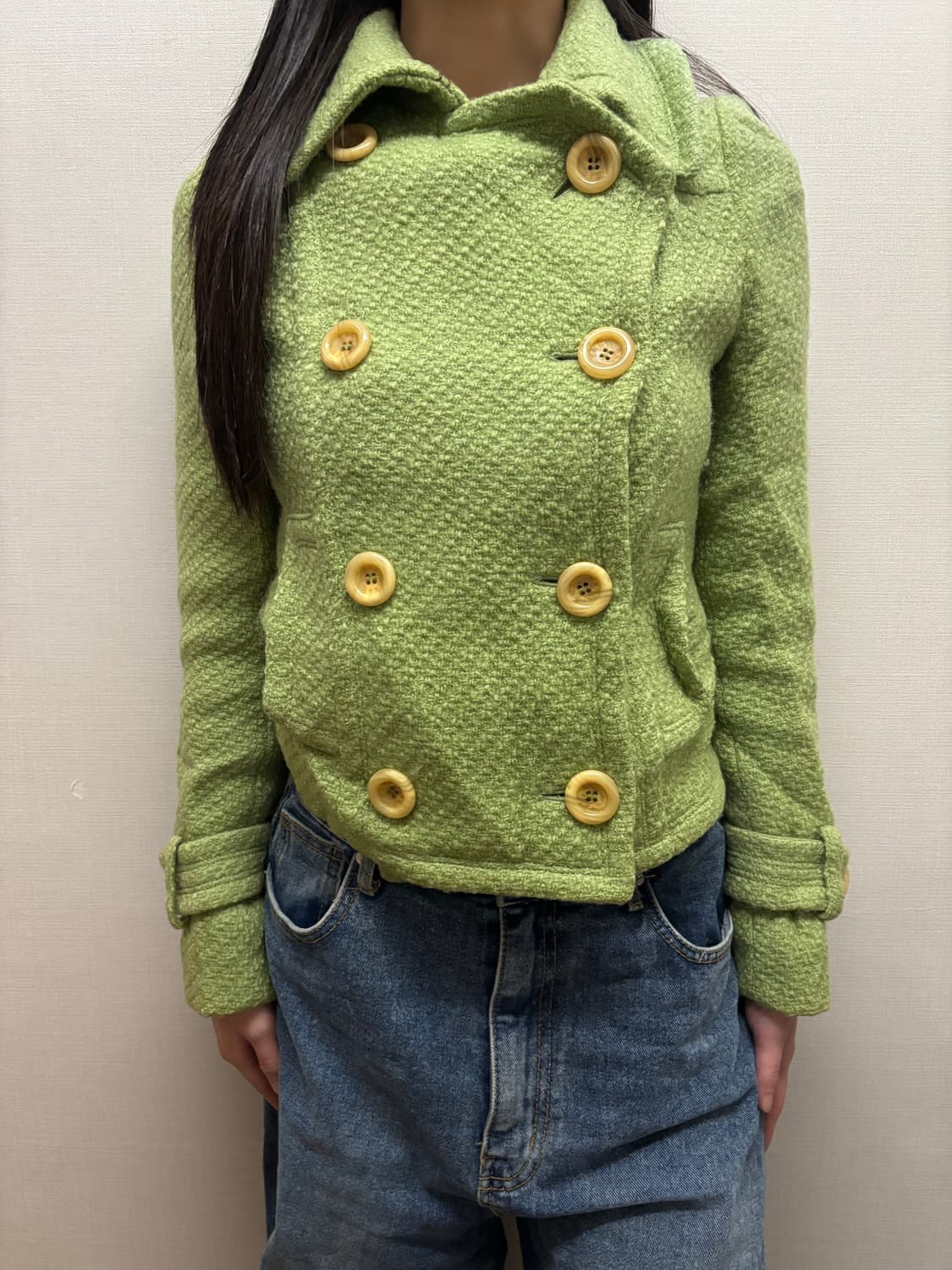 빈티지 그린 트위드 자켓 상품이미지2