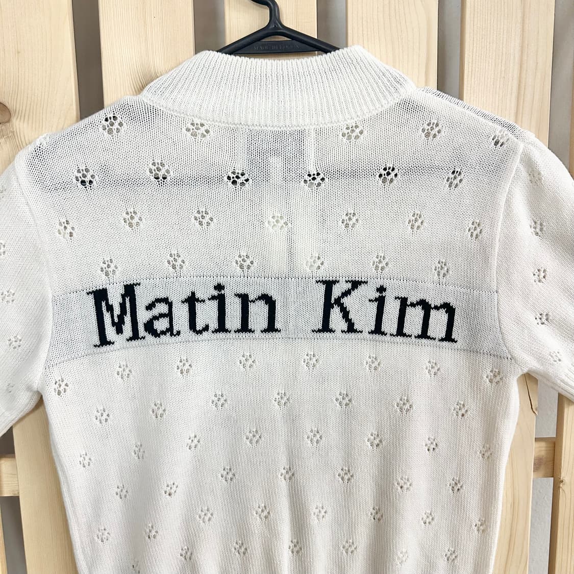 (Free) 마뗑킴 크로쉐 하프 집업 아이보리 펀칭 니트 상품이미지5
