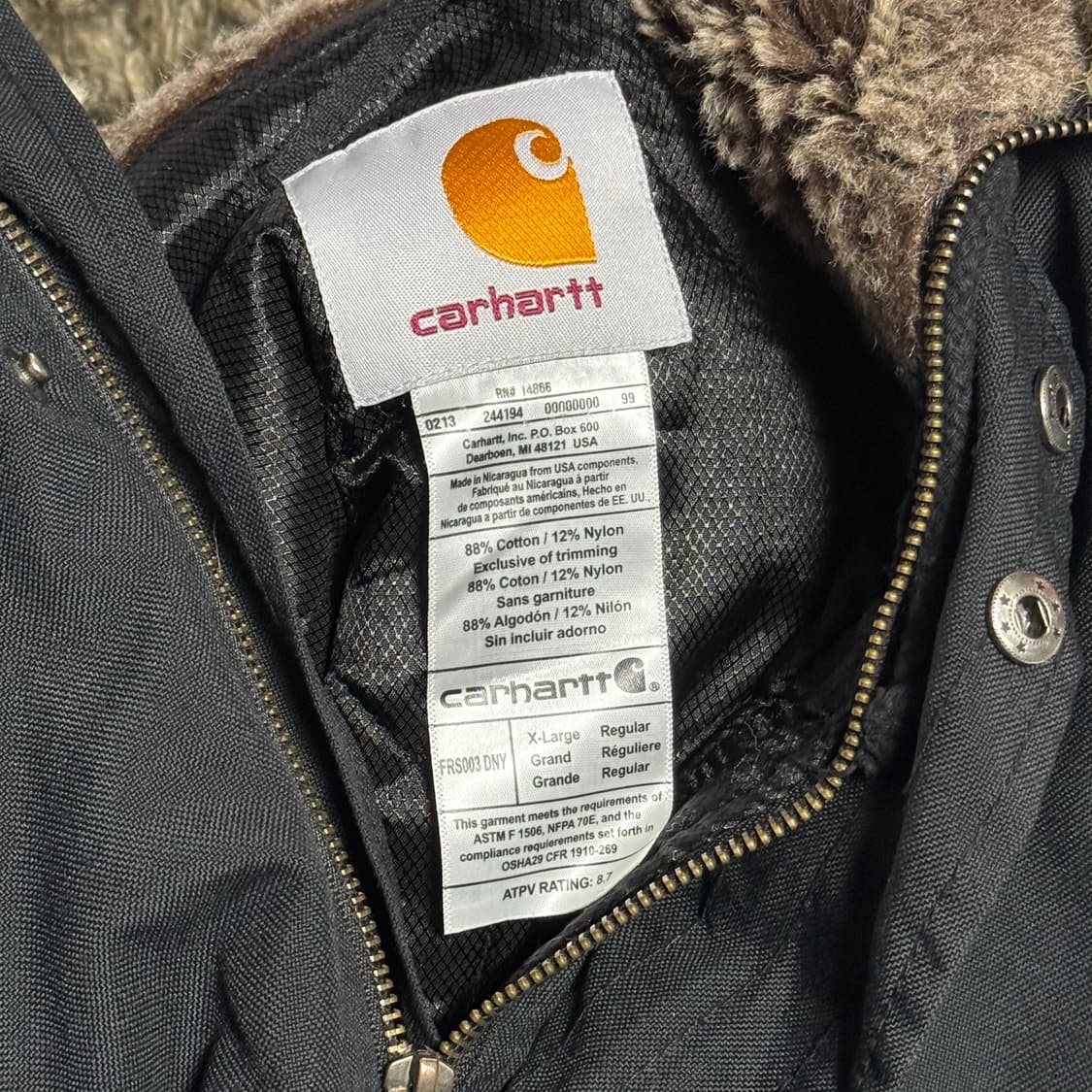 Carhartt FR 라인 후드 퍼 자켓 상품이미지3
