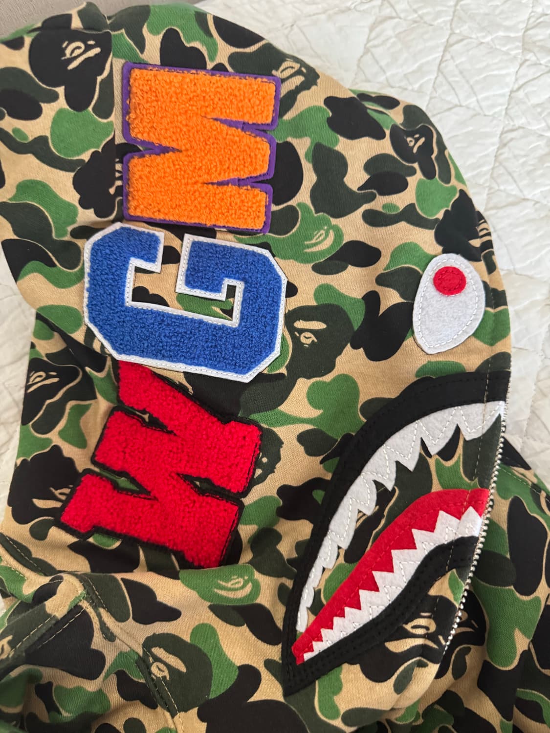 베이프 샤크 후드집업 녹계 L 상품이미지2