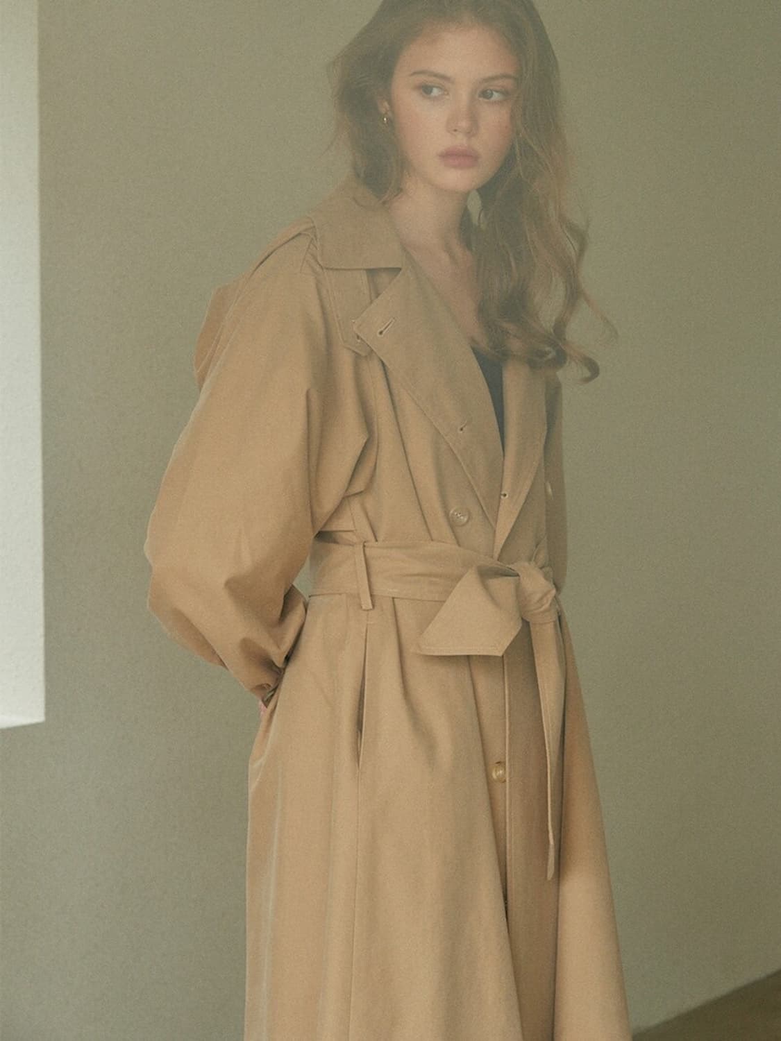 Akro 아크로 셔링 슬리브 후드 트렌치코트 상품이미지1