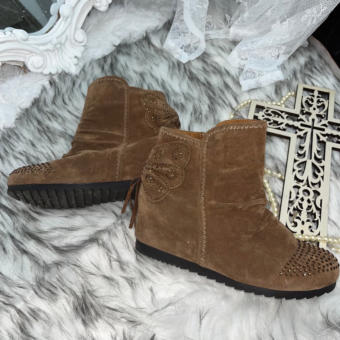 빈티지 페어리무드 웨지힐부츠 상품이미지1