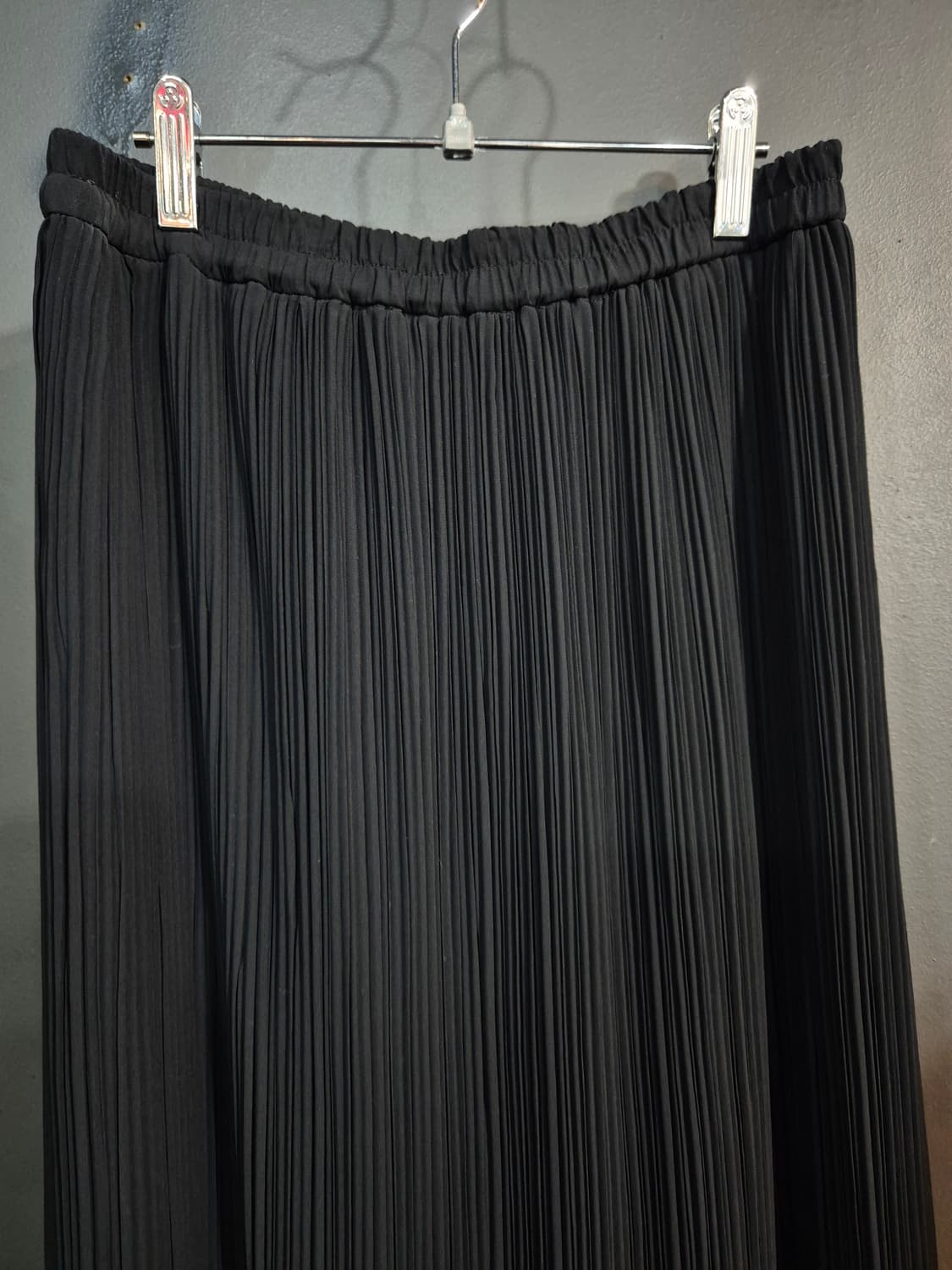 블랙 플리츠 롱 스커트 55 66 상품이미지3