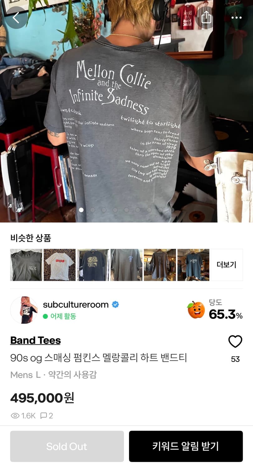 90s 스매싱 펌킨스 밴드티 상품이미지1
