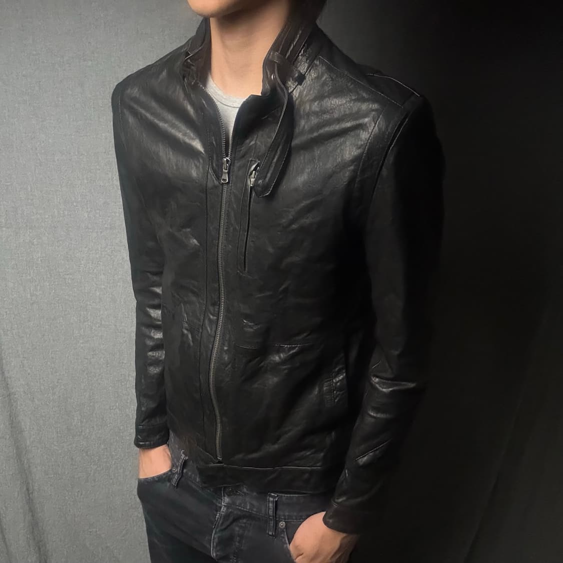 lamb skin leather jacket 상품이미지4