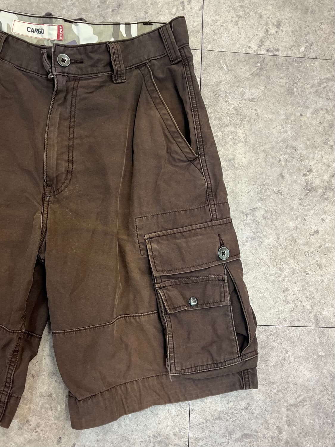 리바이스 카고 하프 팬츠 브라운 W32 #csz3382 상품이미지5