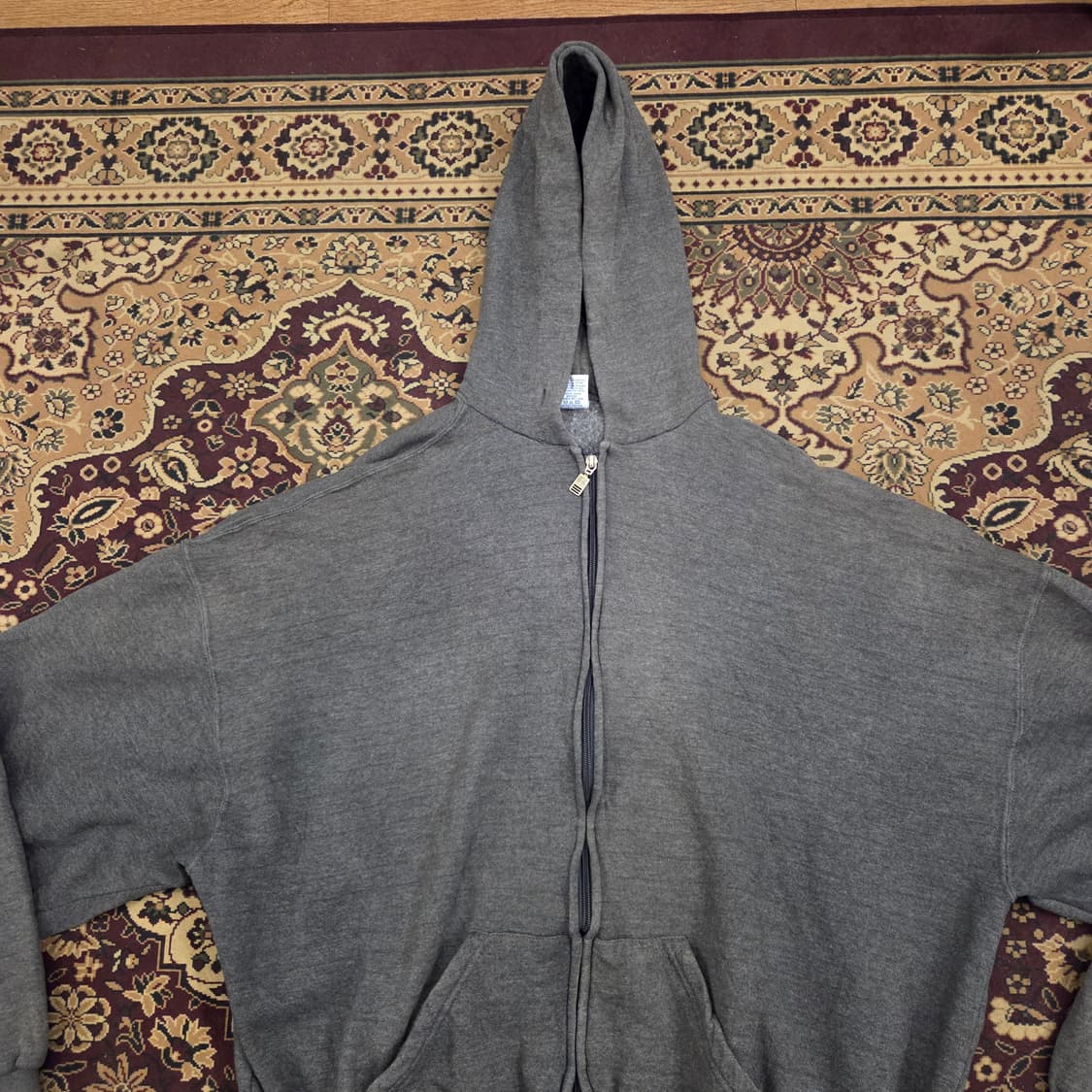 90s 빈티지 러셀 후드집업 다크그레이 XXL 상품이미지3