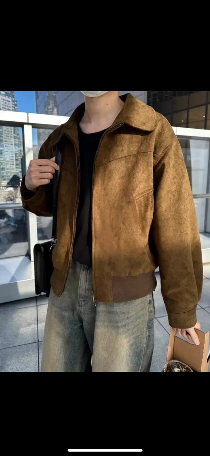 어라이브 브라운 스웨이드 블루종 자켓 상품이미지6