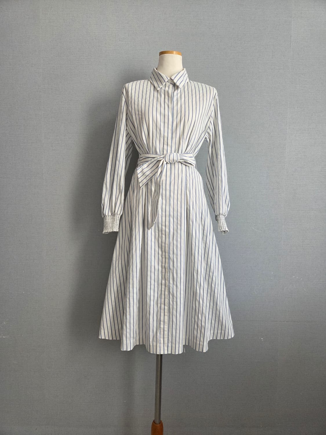 잇미샤  블루 스트라이프 셔츠형원피스 상품이미지1