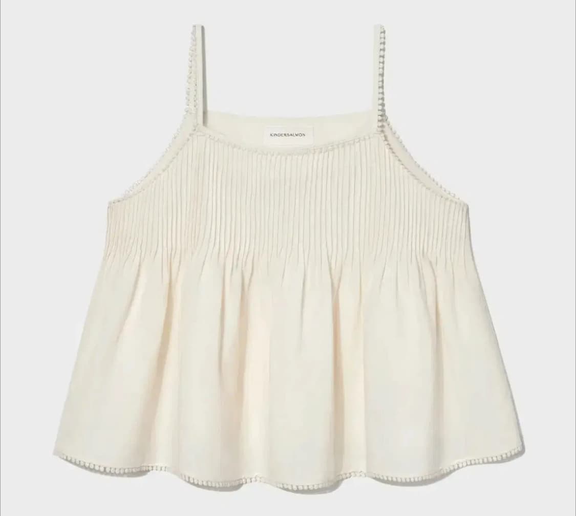 [킨더살몬] Pintuck Lace Sleeveless Top (크림) 상품이미지1