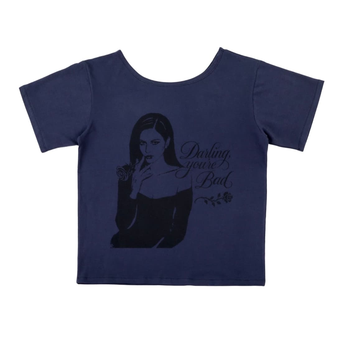 달링유어배드 SMOKING ROSE TEE #NAVY 상품이미지1