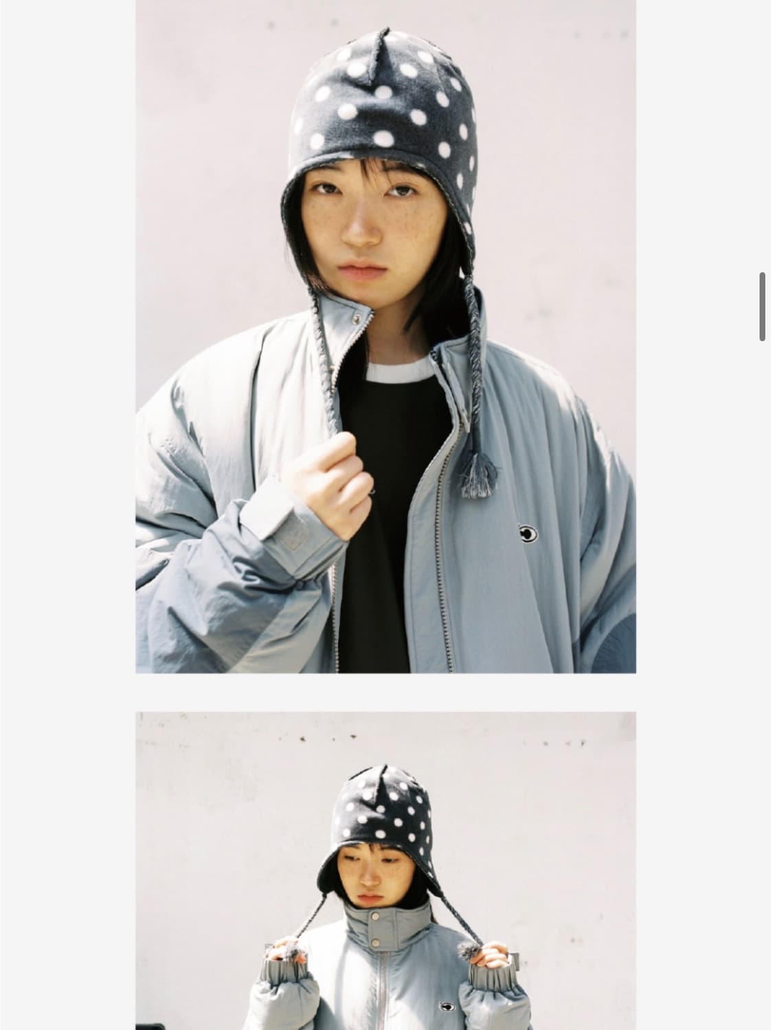 aeae 도트 비니 블랙 상품이미지3