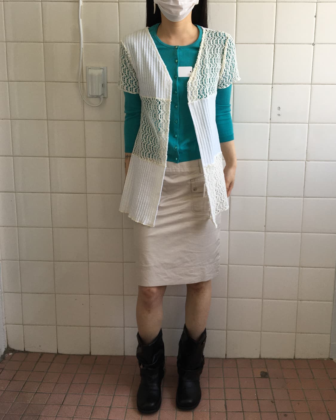 Crochet patch point open knit cardigan 상품이미지5