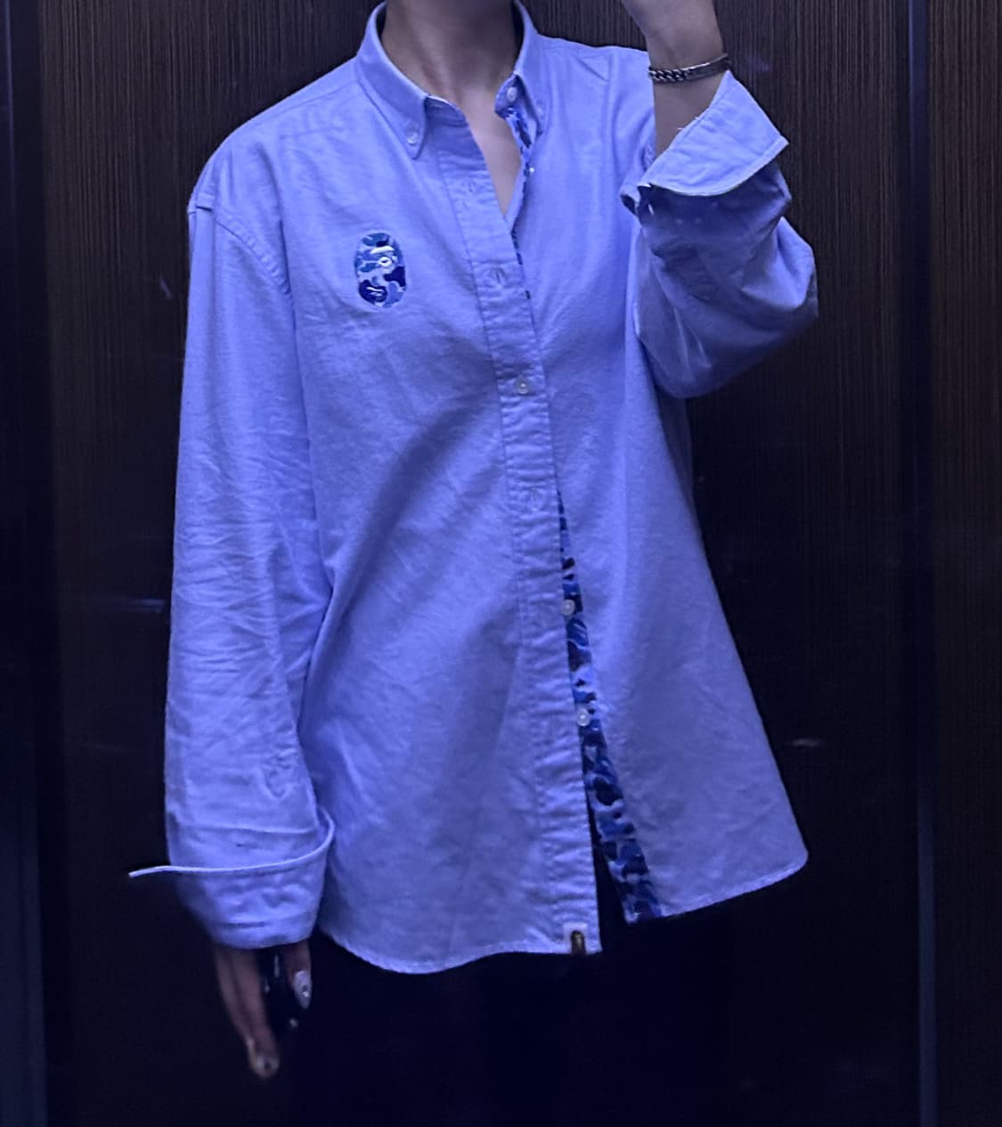 베이프 카모 셔츠 블루 s 상품이미지2