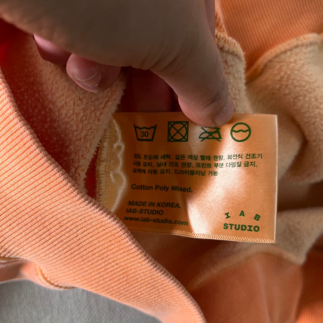 100 아이앱 스튜디오 피그먼트 살몬 후드티 상품이미지7