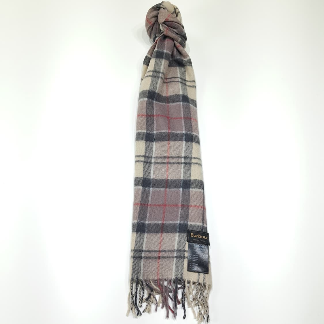 MX588 바버 램스울 윈터타탄 체크 베이지 머플러 목도리 상품이미지3