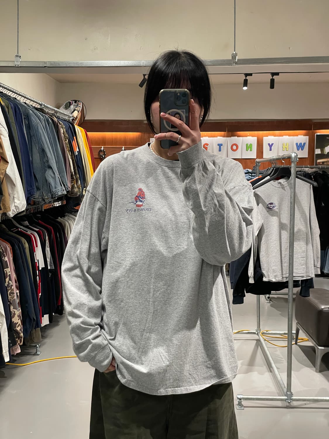 빈티지 롱슬리브 티셔츠(그레이)   상품이미지2