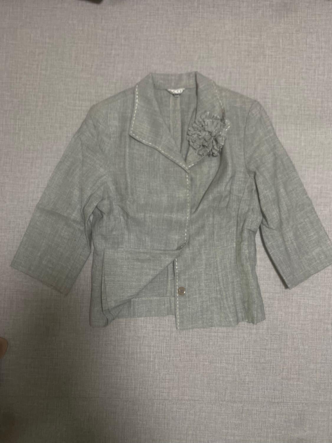 일본빈티지 Scot 달천깔페어리 바선생 플라워코사지 할메카지자켓 그레이 상품이미지1