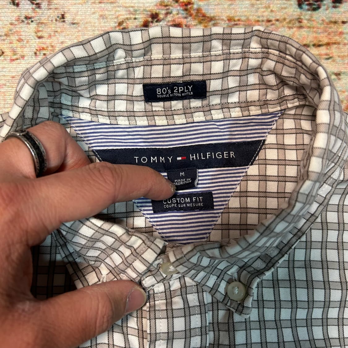 [M] 타미힐피거 80s 2ply라인 체크셔츠 상품이미지3