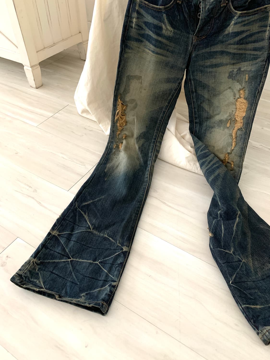 Y2K distressed washed bootcut pants 상품이미지2
