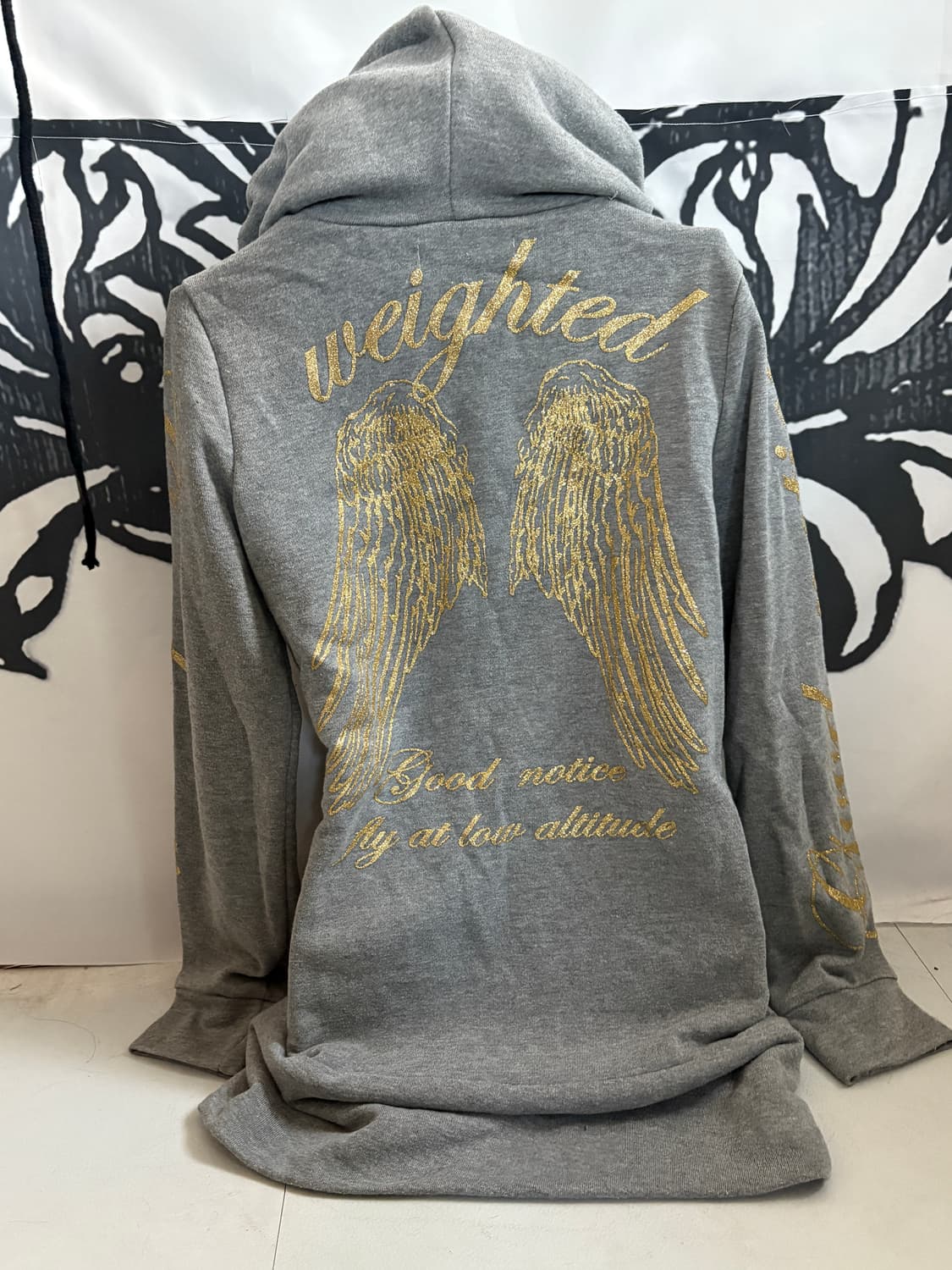 • Grey Wing Printed Hood Zip Up 상품이미지5