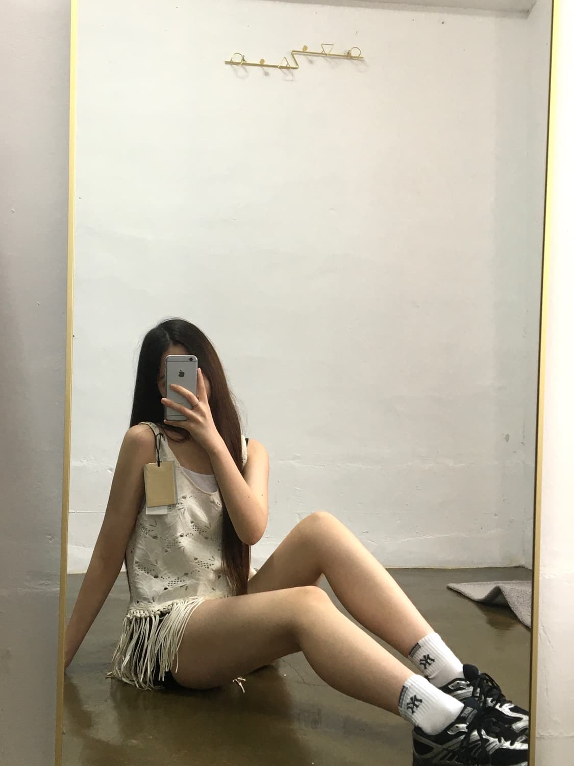 Andersson Bell 아이보리 프린지 나시 M 상품이미지5