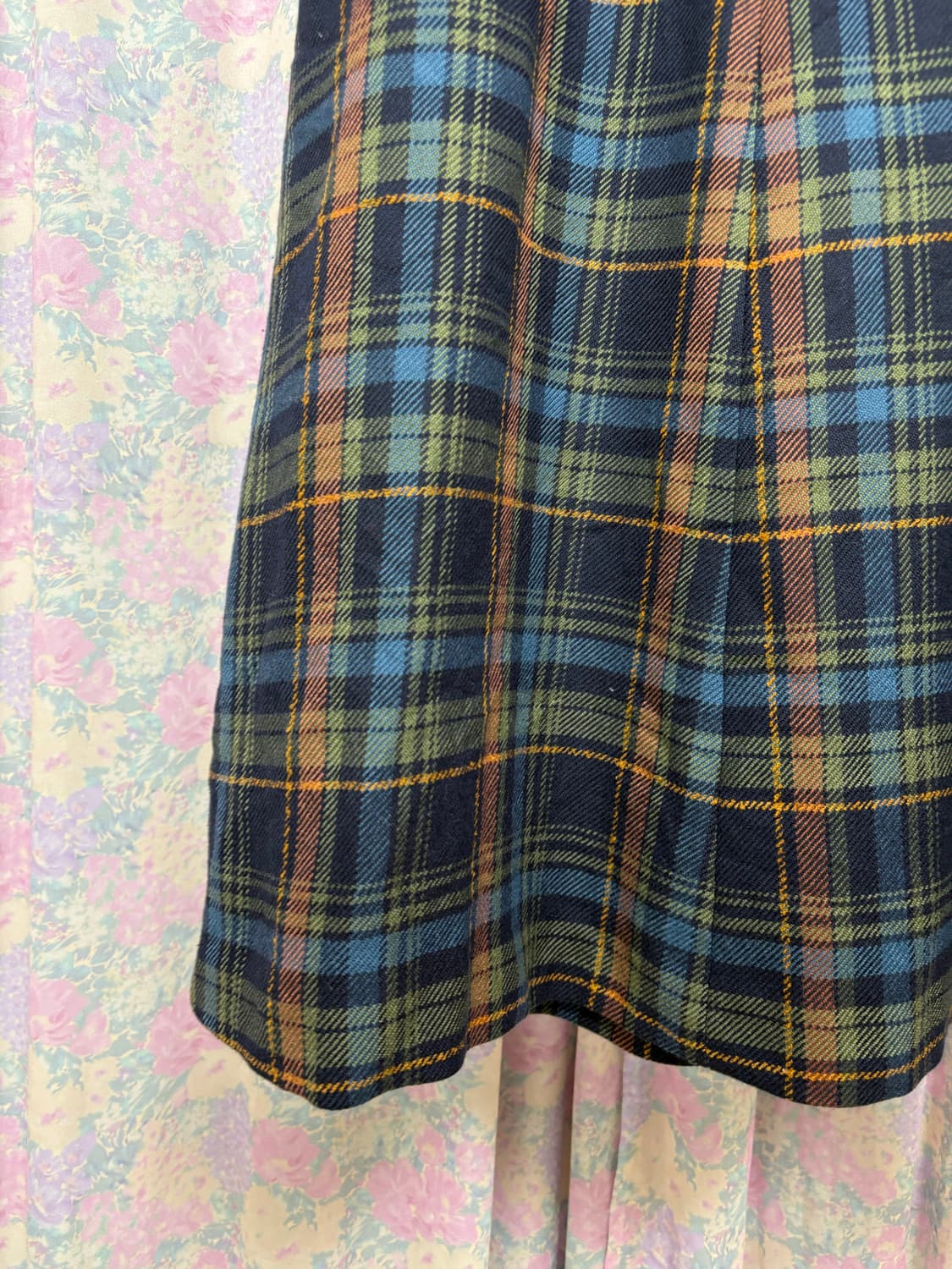 블루 체크 미디 스커트 상품이미지8