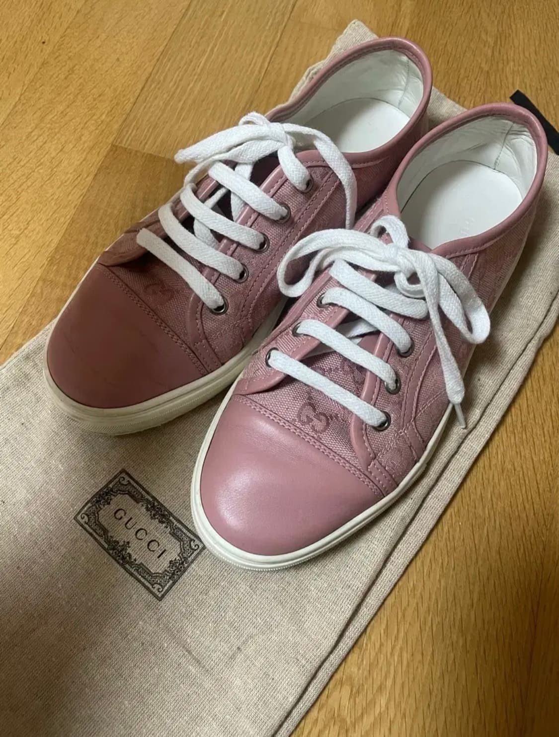 구찌 GG캔버스 로우탑 핑크 상품이미지1