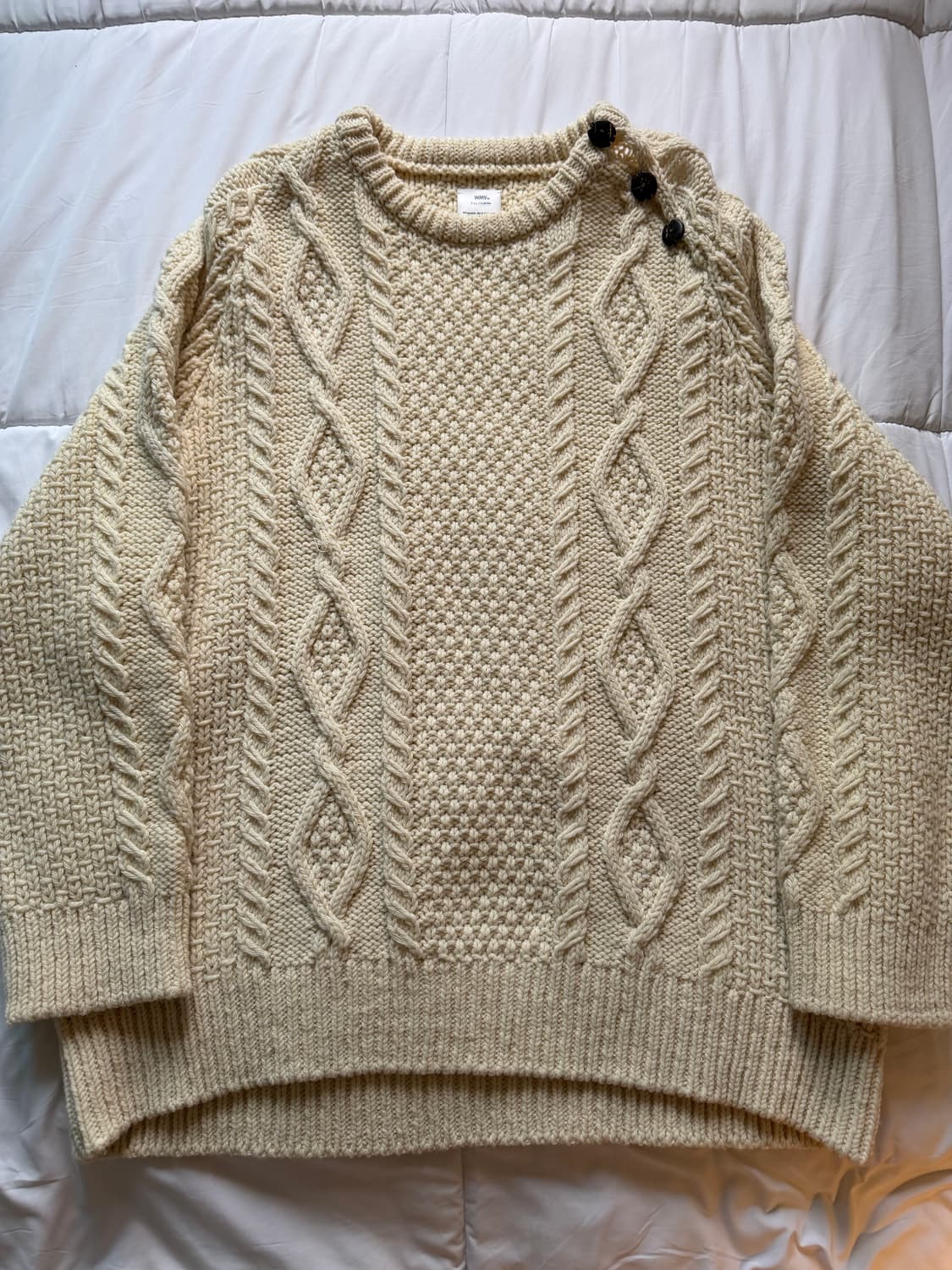 [2] 비즈빔 볼라드 케이블 니트 아이보리 상품이미지1