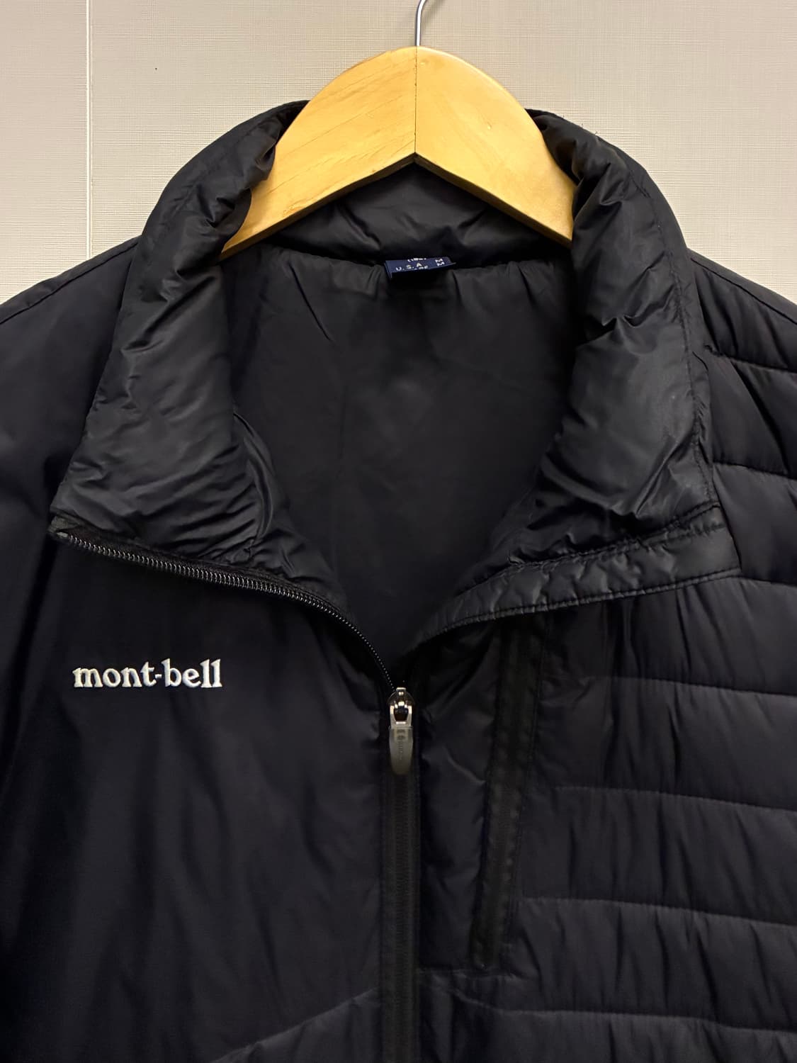 (M~L)mont bell 몽벨 라이트웨이트 경량 패딩 자켓 블랙 상품이미지5