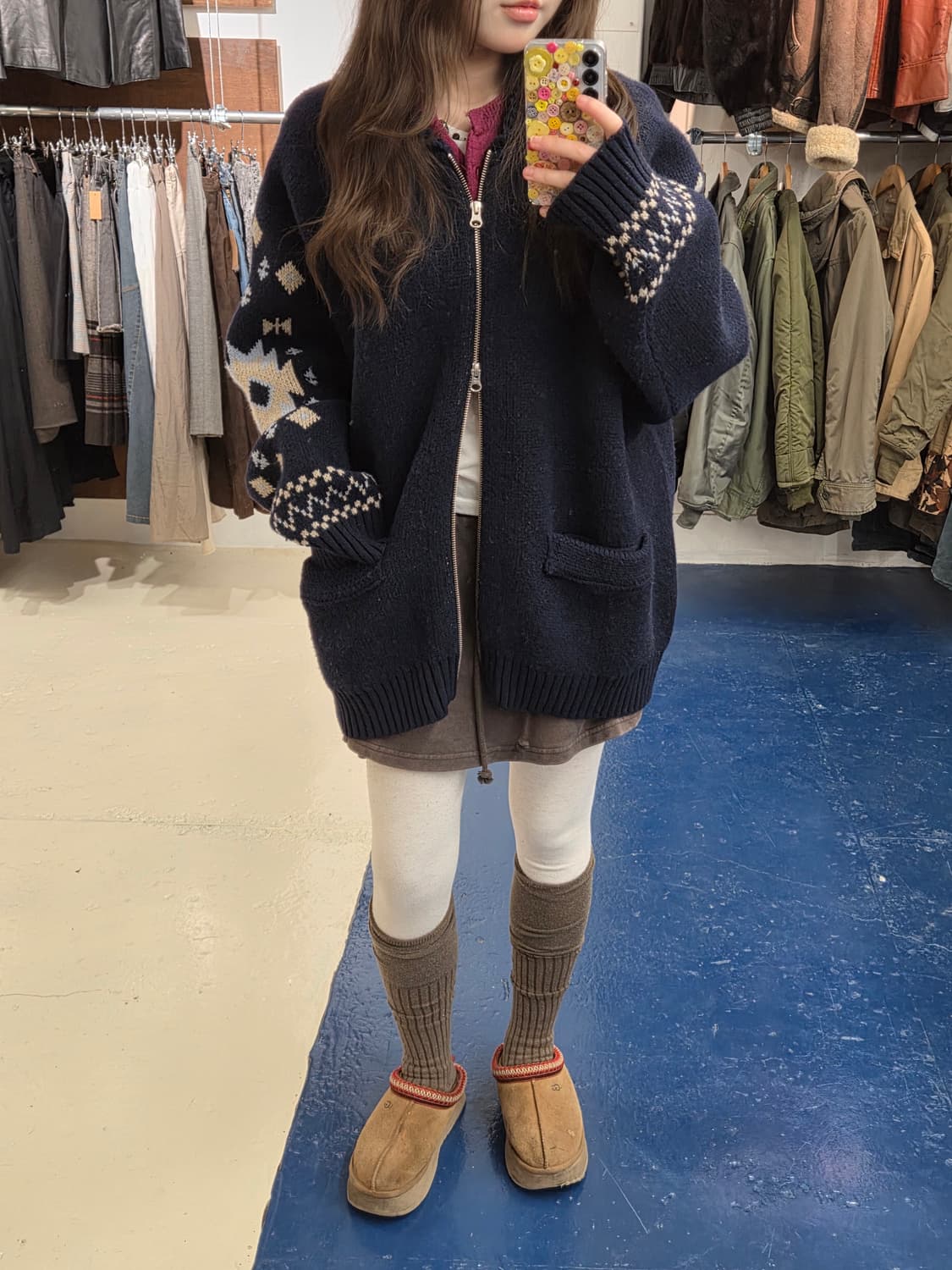 Horlisun 홀리선 나바호 코위찬 스웨터 자켓 상품이미지2