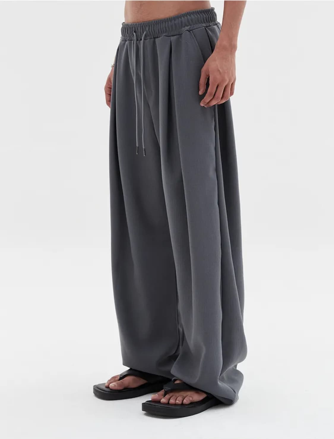 DNSR 딥 포턱 플로우 밴딩 팬츠 차콜 상품이미지3