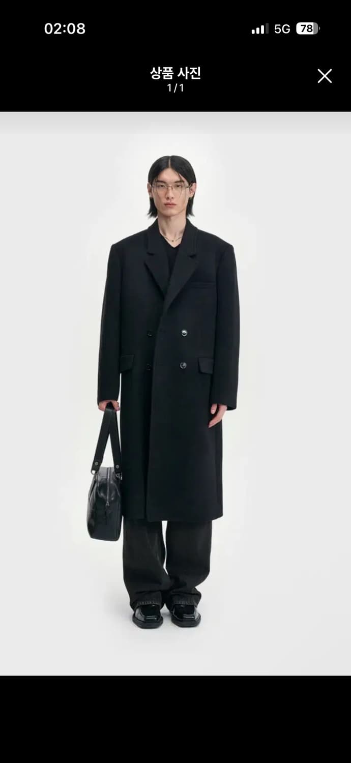 [삽니다] 벨리에 버티컬 더블 코트 솔리드 블랙 100사이즈 상품이미지1