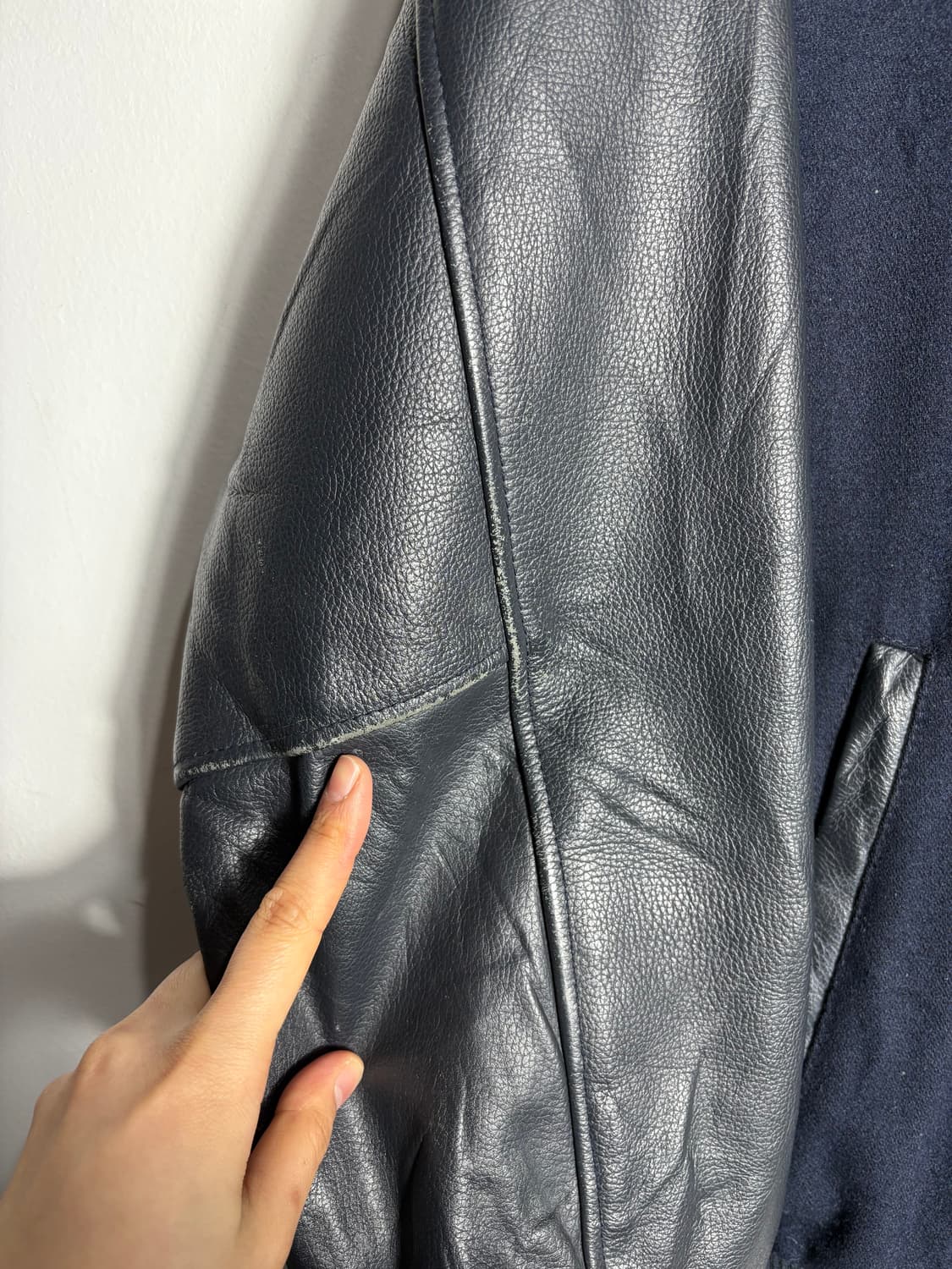 North end 울 가죽 바시티 자켓 상품이미지7