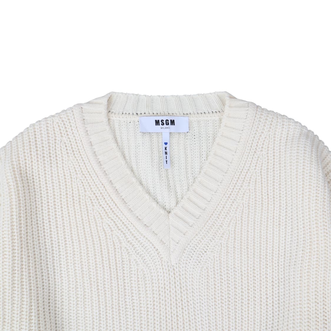 MSGM 밀라노 퍼프 화이트 브이넥 니트 상품이미지2