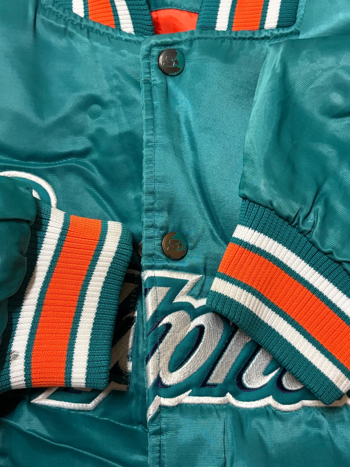 🔥 스타터(Starter) NFL 마이애미 돌핀스 사틴 자켓 상품이미지3